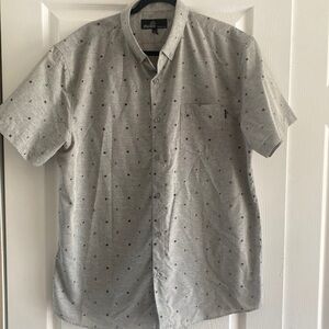Molokai surf gray casual button up short sleeve nautical anchors and helm‎ XXL